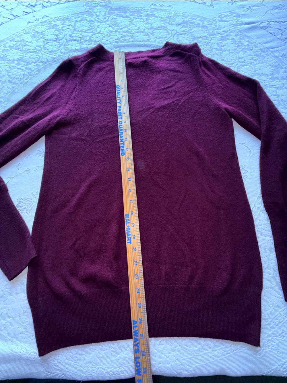 J.Crew Italian Cashmere V-Neck Sweater Burgundy Wine Red Women's Size L - Picture 3 of 11